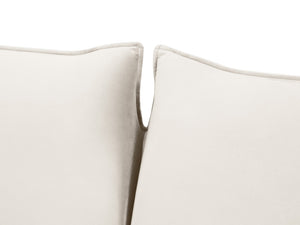 Cosmopolitan Design - Divano convertibile "Vienna" 2 posti in velluto beige chiaro 