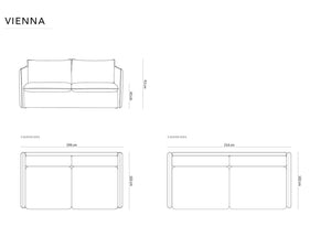 Cosmopolitan Design - Divano convertibile "Vienna" 2 posti in velluto beige chiaro 