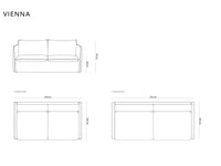 Cosmopolitan Design - Divano convertibile "Vienna" 2 posti in velluto beige 