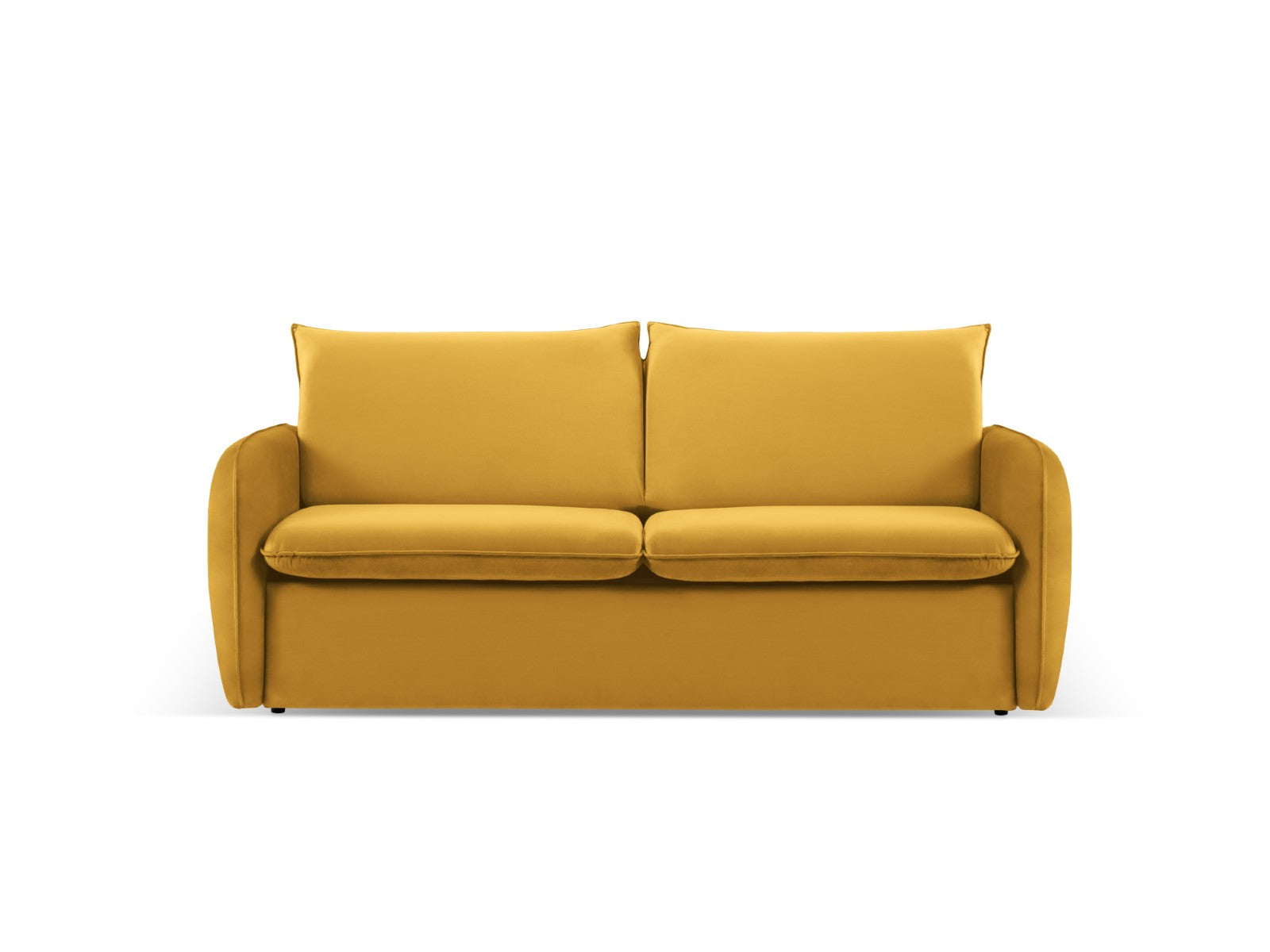 Cosmopolitan Design - Divano convertibile "Vienna" 2 posti in velluto giallo 