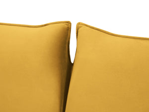 Cosmopolitan Design - Divano convertibile "Vienna" 2 posti in velluto giallo 