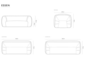 Cosmopolitan Design - Divano "Essen" 2 posti in bouclé marrone 