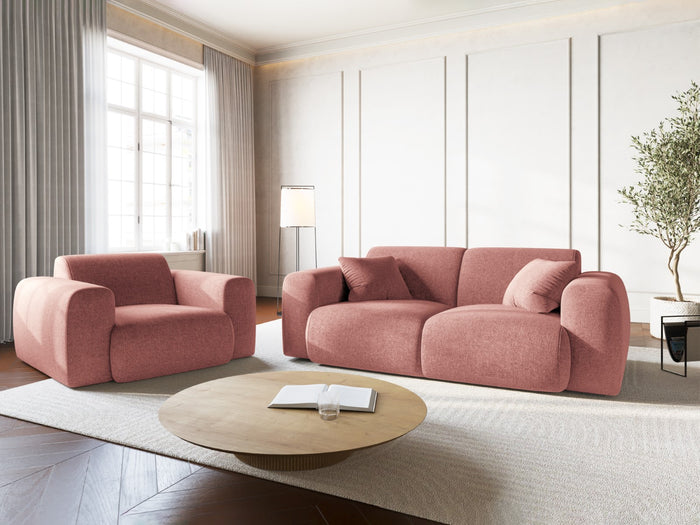 Cosmopolitan Design - Divano "Nolio" 2 posti in ciniglia rosa 