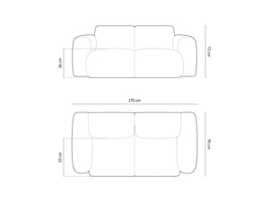 Cosmopolitan Design - Divano "Nolio" 2 posti in ciniglia grigio 