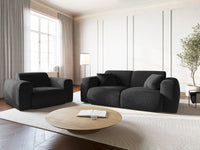 Cosmopolitan Design - Divano "Nolio" 2 posti in ciniglia nero 