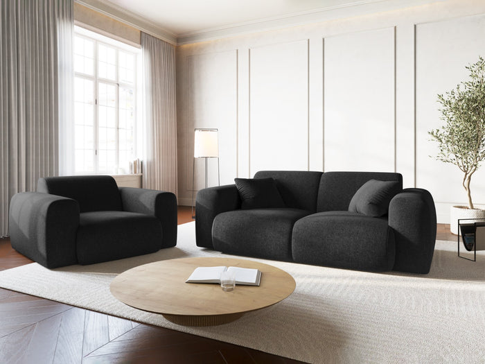 Cosmopolitan Design - Divano "Nolio" 2 posti in ciniglia nero 