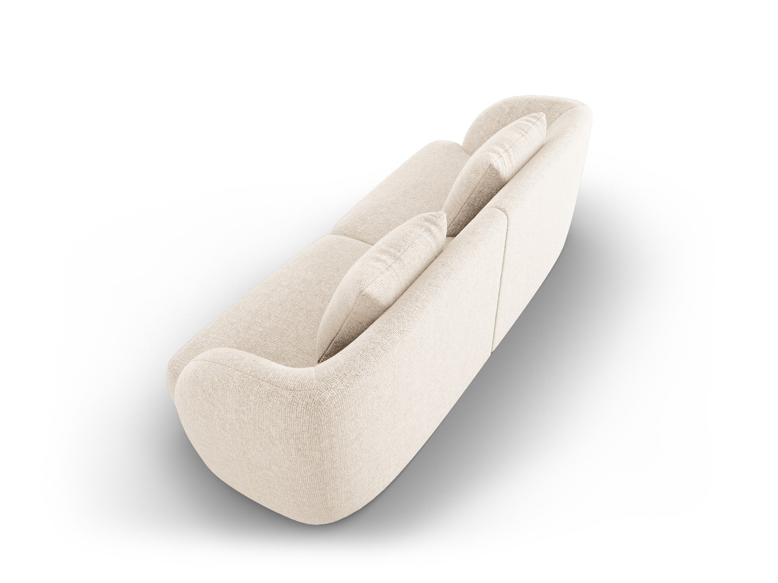 Cosmopolitan Design - Divano "Tulum" 2 posti in ciniglia beige chiaro 