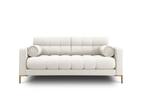 Cosmopolitan Design - Divano "Bali" 2 posti in tessuto strutturato beige chiaro 