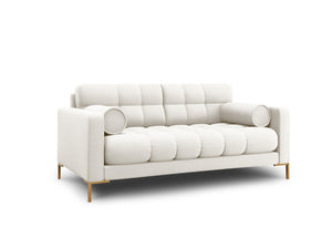 Cosmopolitan Design - Divano "Bali" 2 posti in tessuto strutturato beige chiaro 