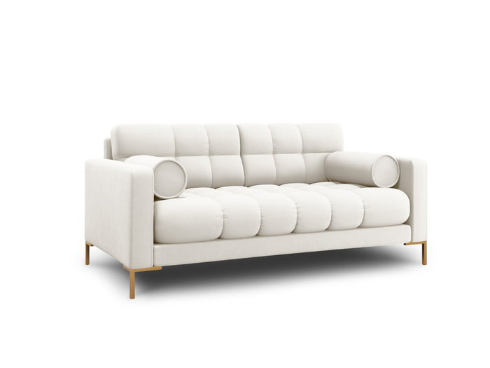 Cosmopolitan Design - Divano "Bali" 2 posti in tessuto strutturato beige chiaro 