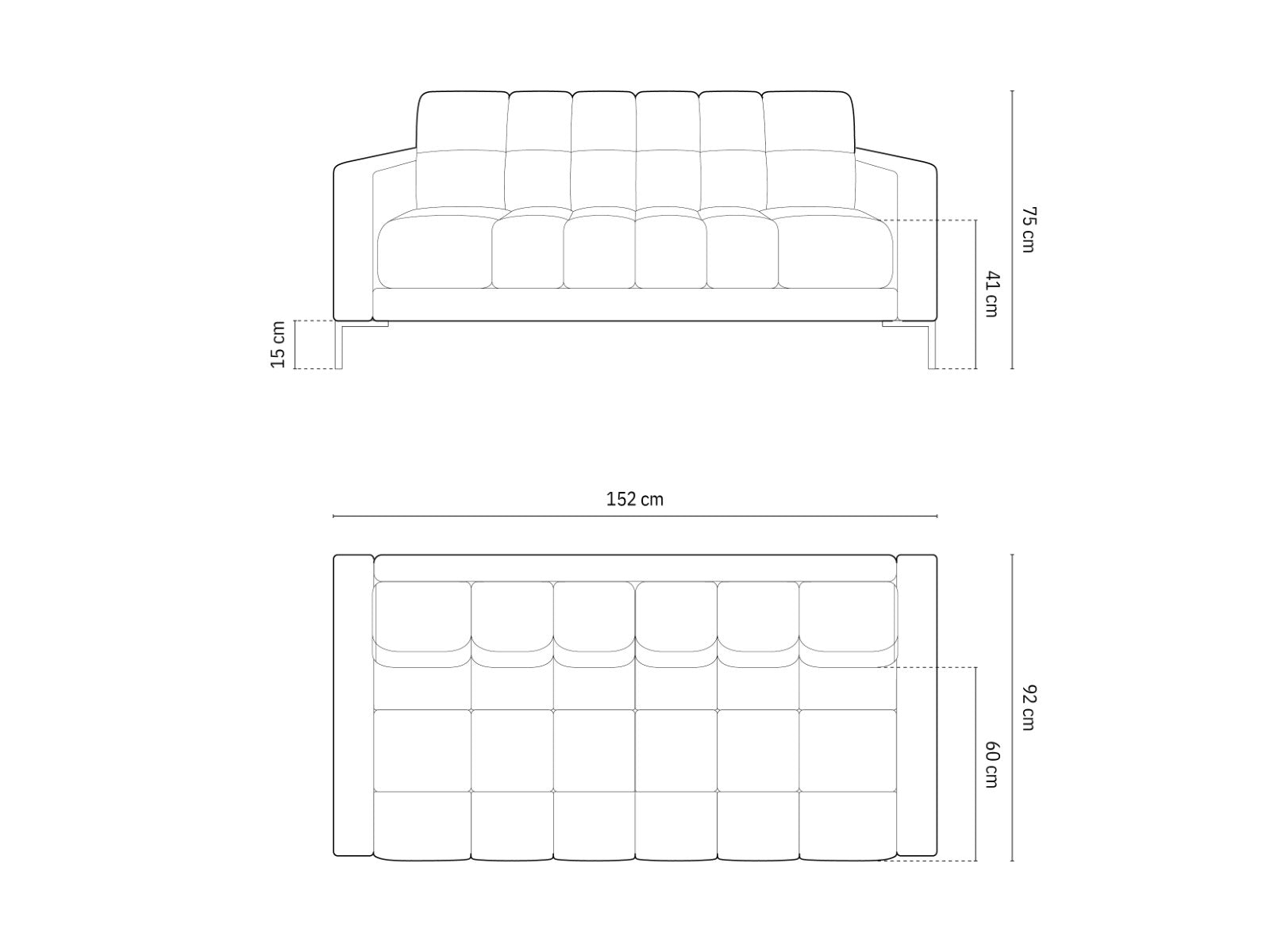 Cosmopolitan Design - Divano "Bali" 2 posti in tessuto strutturato beige 