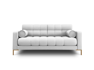 Cosmopolitan Design - Divano "Bali" 2 posti in tessuto strutturato grigio chiaro 