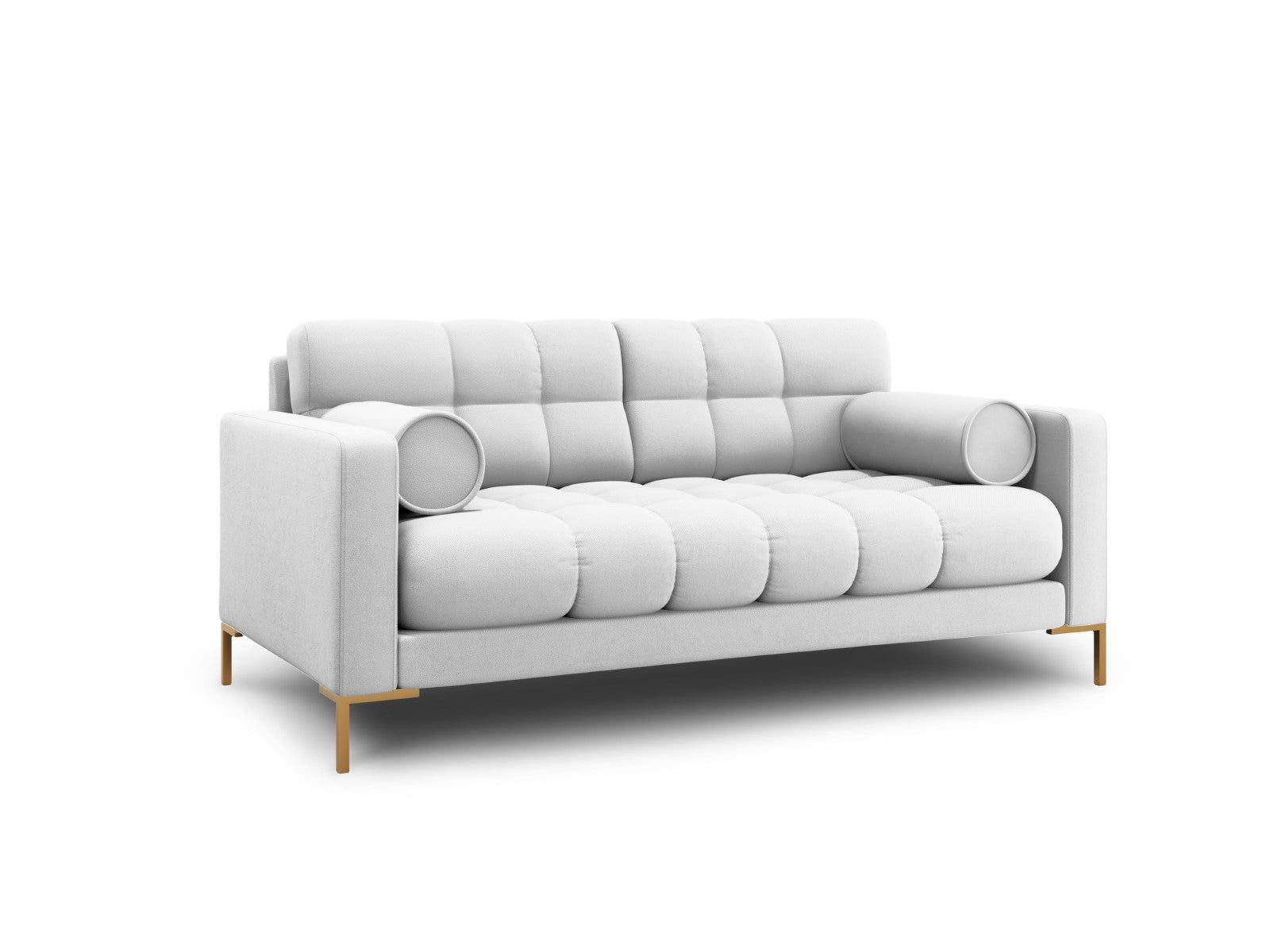 Cosmopolitan Design - Divano "Bali" 2 posti in tessuto strutturato grigio chiaro 