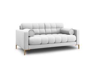 Cosmopolitan Design - Divano "Bali" 2 posti in tessuto strutturato grigio chiaro 