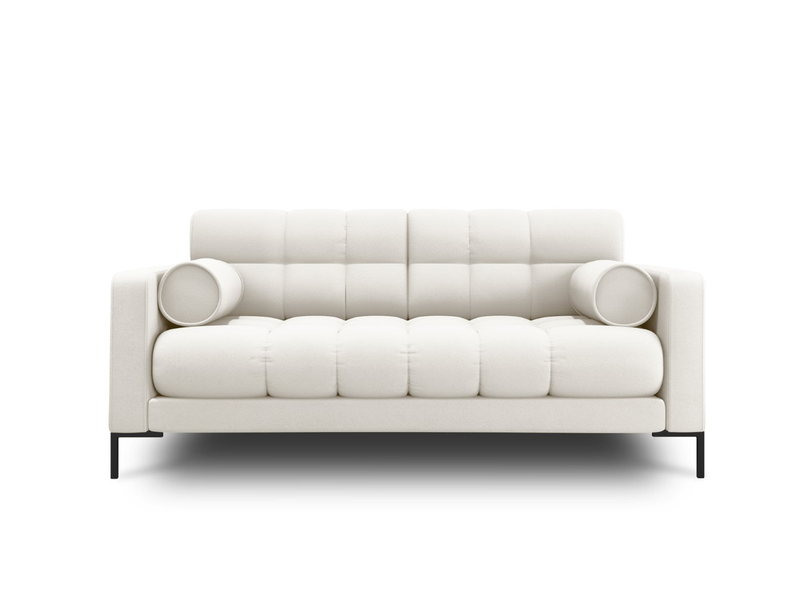 Cosmopolitan Design - Divano "Bali" 2 posti in tessuto strutturato beige chiaro 