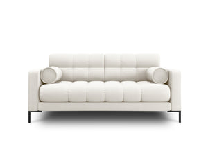 Cosmopolitan Design - Divano "Bali" 2 posti in tessuto strutturato beige chiaro 