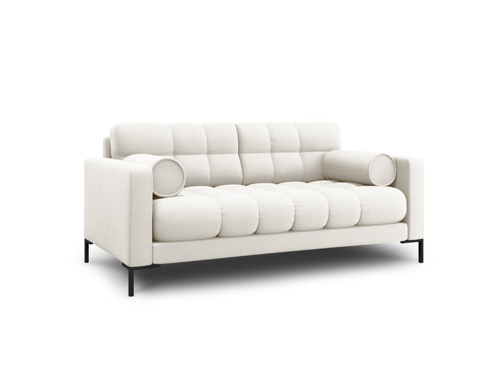 Cosmopolitan Design - Divano "Bali" 2 posti in tessuto strutturato beige chiaro 