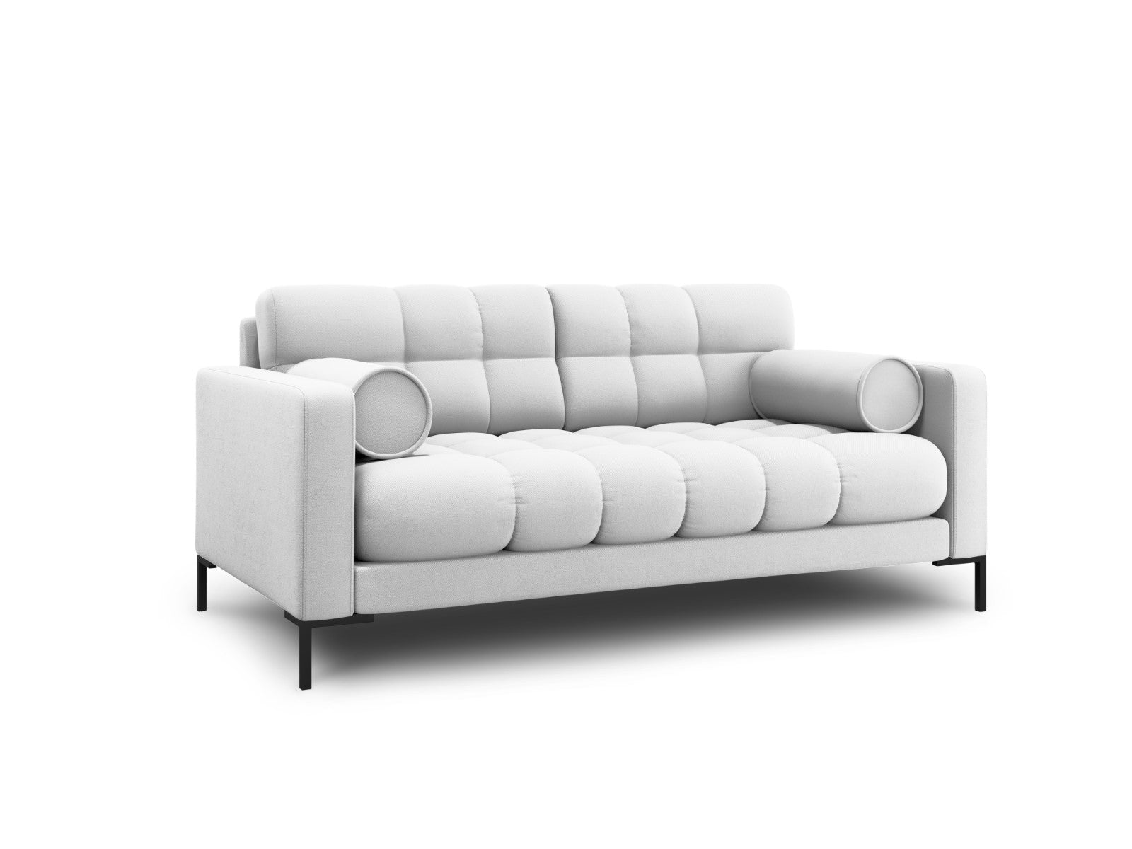 Cosmopolitan Design - Divano "Bali" 2 posti in tessuto strutturato grigio chiaro 