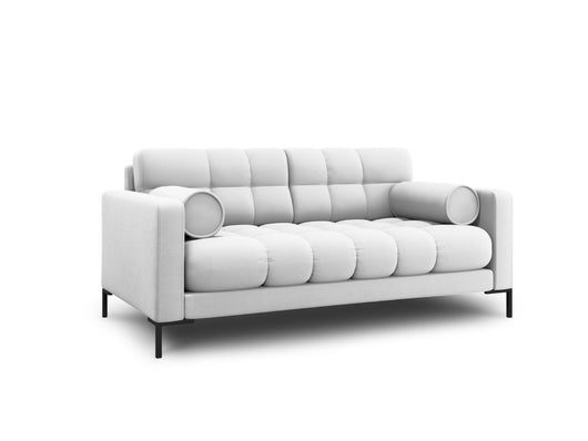 Cosmopolitan Design - Divano "Bali" 2 posti in tessuto strutturato grigio chiaro 