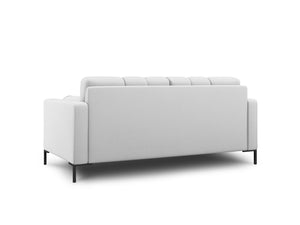 Cosmopolitan Design - Divano "Bali" 2 posti in tessuto strutturato grigio chiaro 