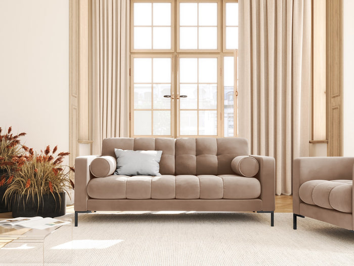 Cosmopolitan Design - Divano "Bali" 2 posti in velluto beige 
