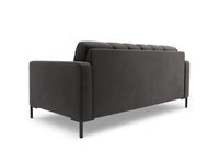 Cosmopolitan Design - Divano "Bali" 2 posti in velluto grigio scuro 