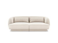 Cosmopolitan Design - Divano "Tulum" 2 posti in velluto beige chiaro 