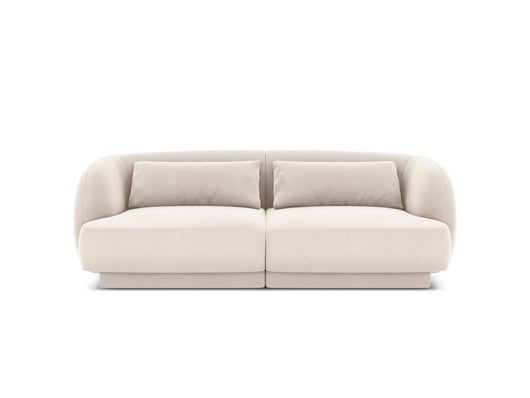 Cosmopolitan Design - Divano "Tulum" 2 posti in velluto beige chiaro 