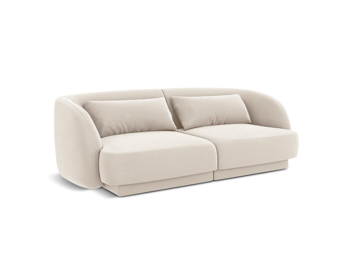Cosmopolitan Design - Divano "Tulum" 2 posti in velluto beige chiaro 