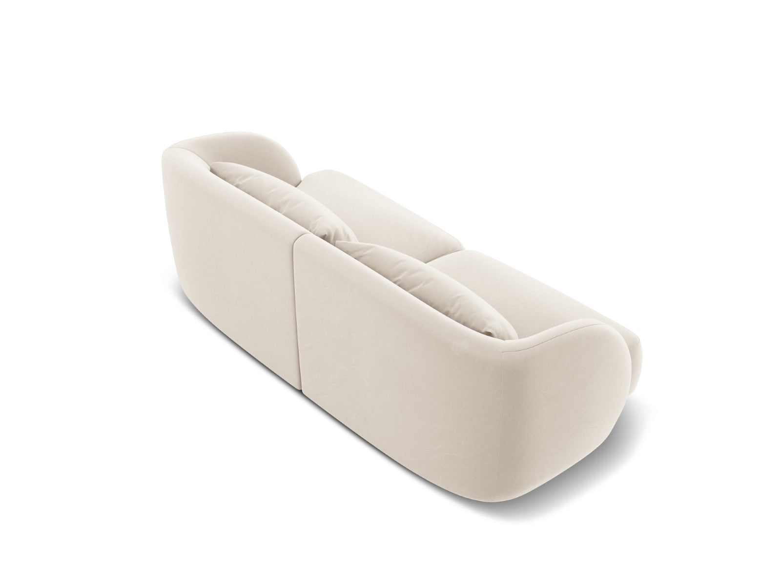 Cosmopolitan Design - Divano "Tulum" 2 posti in velluto beige chiaro 