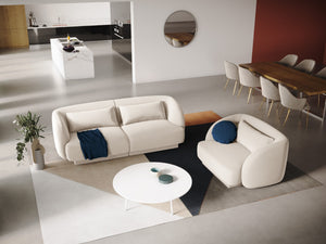 Cosmopolitan Design - Divano "Tulum" 2 posti in velluto beige chiaro 