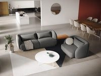 Cosmopolitan Design - Divano "Tulum" 2 posti in velluto grigio chiaro 