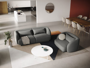 Cosmopolitan Design - Divano "Tulum" 2 posti in velluto grigio chiaro 