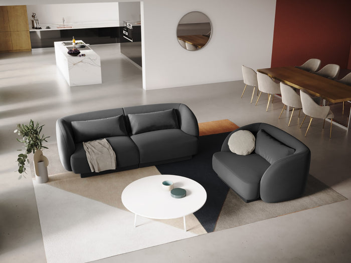 Cosmopolitan Design - Divano "Tulum" 2 posti in velluto grigio 