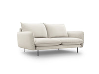 Cosmopolitan Design - Divano "Vienna" 2 posti in tessuto strutturato beige chiaro 