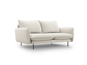 Cosmopolitan Design - Divano "Vienna" 2 posti in tessuto strutturato beige chiaro 