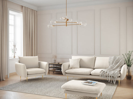 Cosmopolitan Design - Divano "Vienna" 2 posti in bouclé beige 