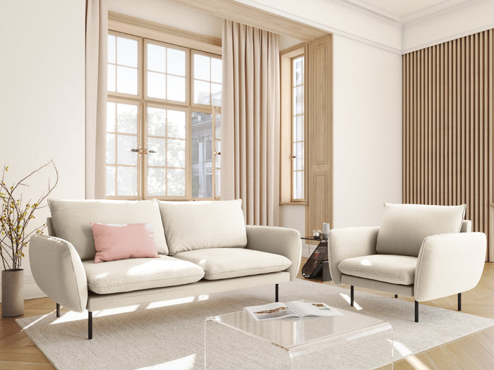 Cosmopolitan Design - Divano "Vienna" 2 posti in bouclé beige 