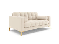 Cosmopolitan Design - Divano "Bali" 2 posti in tessuto strutturato beige chiaro 