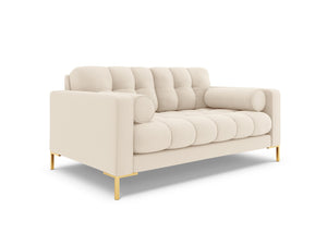 Cosmopolitan Design - Divano "Bali" 2 posti in tessuto strutturato beige chiaro 