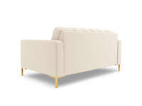 Cosmopolitan Design - Divano "Bali" 2 posti in tessuto strutturato beige chiaro 