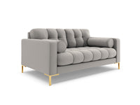 Cosmopolitan Design - Divano "Bali" 2 posti in tessuto strutturato grigio chiaro 