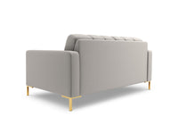 Cosmopolitan Design - Divano "Bali" 2 posti in tessuto strutturato grigio chiaro 