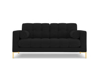 Cosmopolitan Design - Divano "Bali" 2 posti in tessuto strutturato nero 