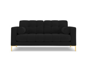 Cosmopolitan Design - Divano "Bali" 2 posti in tessuto strutturato nero 