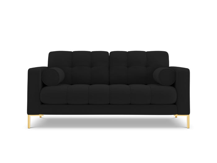 Cosmopolitan Design - Divano "Bali" 2 posti in tessuto strutturato nero 