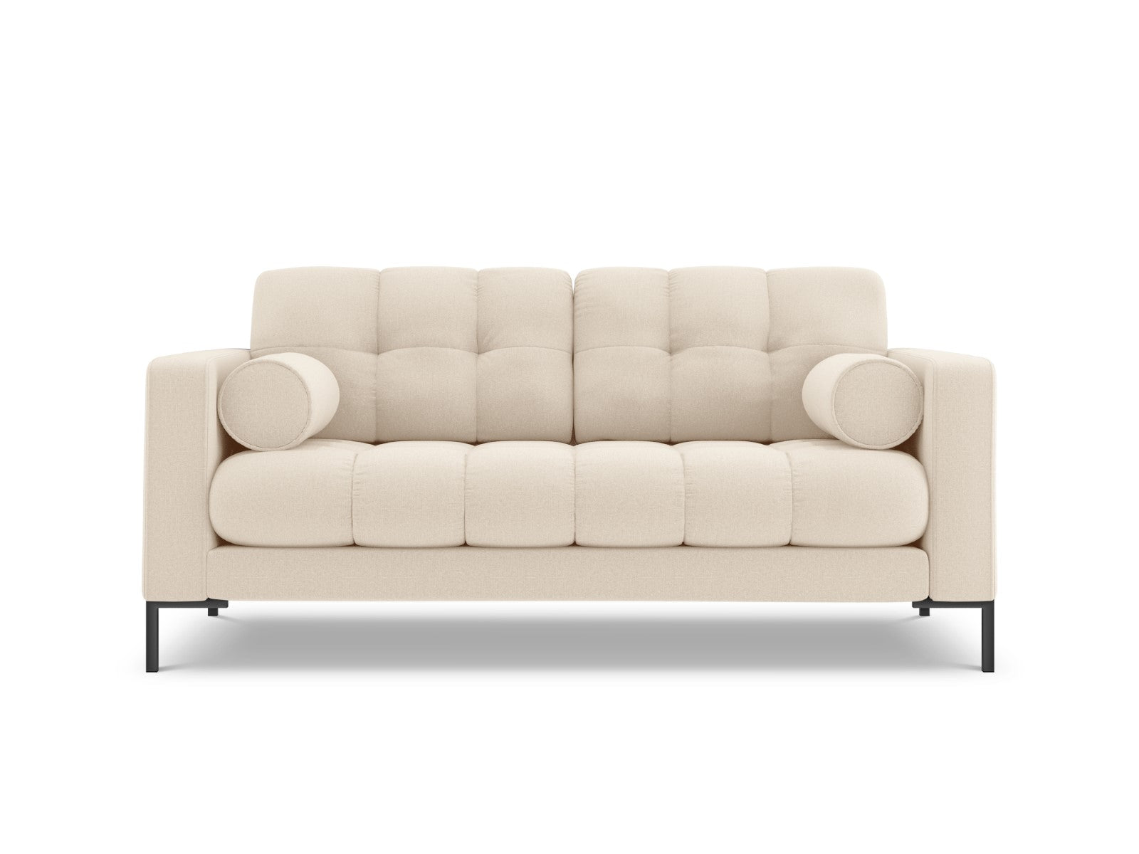 Cosmopolitan Design - Divano "Bali" 2 posti in tessuto strutturato beige chiaro 