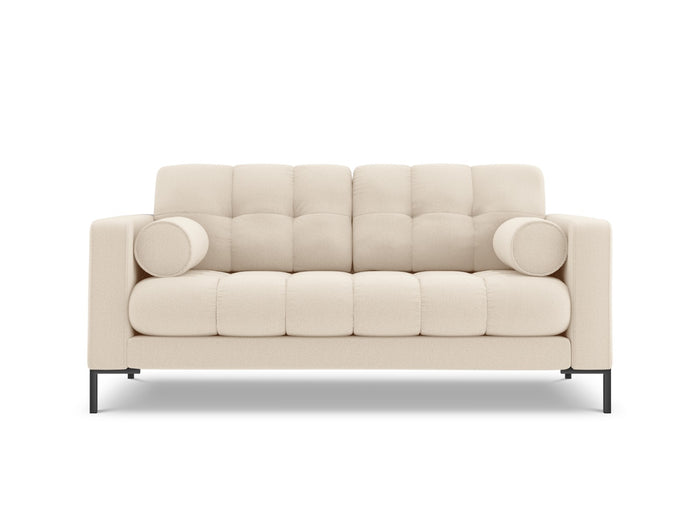 Cosmopolitan Design - Divano "Bali" 2 posti in tessuto strutturato beige chiaro 