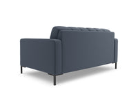 Cosmopolitan Design - Divano "Bali" 2 posti in tessuto strutturato blu scuro 