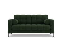 Cosmopolitan Design - Divano "Bali" 2 posti in tessuto strutturato verde scuro 